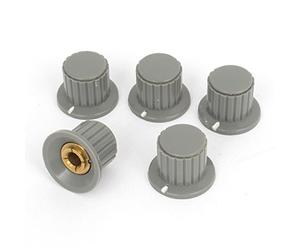 sourcing map Lot de 5 Bouton Potentiomètre 6mm diamètre trou arbre fendu gris