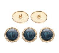 sourcing map Lot de 5 boutons de rechange vintage ronds en métal de 25 mm avec tige en alliage pour femme, costume, manteau, chemise, robe, couture, travaux manuels, bleu marine