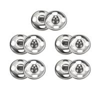 sourcing map Lot de 5 boutons pression à coudre en métal de 10 mm pour fermeture de sac à main, vêtements, couture, travaux manuels, argenté