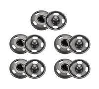 sourcing map Lot de 5 boutons pression à coudre en métal de 12 mm pour fermeture de sac à main, vêtements, couture, travaux manuels, noir