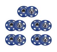 sourcing map Lot de 5 boutons pression à coudre en métal pour fermeture de sac à main, vêtements, couture, loisirs créatifs, bleu saphir 19 mm