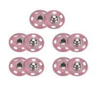 sourcing map Lot de 5 boutons pression à coudre en métal pour fermeture de sac à main, vêtements, couture, loisirs créatifs, 19 mm, rose