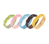 sourcing map Lot de 5 bracelets en cuir uni entièrement tressé, réglables et vierges pour la fabrication de bijoux, pour hommes et femmes, couleurs mélangées, Cuir