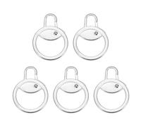 sourcing map Lot de 5 breloques de fermeture éclair rondes amovibles en métal pour manteaux, vestes, pantalons, bagages, valises, sacs à main, ton argenté