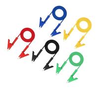 sourcing map Lot de 5 câbles de test à pince crocodile de 1 m, 15 A, double pinces crocodiles avec fils pour multimètre, fil de démarrage industriel, batterie de voiture, multicolore