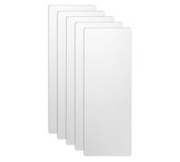 sourcing map Lot de 5 cartes de visite en métal 7,9 x 3 x 0,1 cm en acier inoxydable 201 avec effet miroir gravé au laser pour maison, bureau, invitations, cadeaux à faire soi-même, blanc