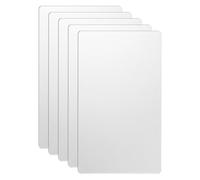 sourcing map Lot de 5 cartes de visite en métal 8,4 x 5,1 x 0,00 cm en acier inoxydable 201 avec effet miroir titane gravé au laser pour maison, bureau, invitations, cadeaux à faire soi-même, blanc