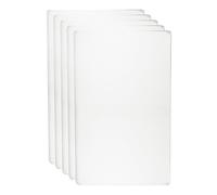 sourcing map Lot de 5 cartes de visite en métal 8,9 x 5,3 x 0,1 cm - En acier inoxydable 201 - Gravure au laser - Auto-adhésives - Pour maison, bureau, bricolage, cadeau, invitation, argent