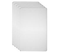 sourcing map Lot de 5 cartes de visite en métal 8,9 x 5,3 x 0,1 cm en acier inoxydable brossé 201 avec gravure au laser auto-adhésives CNC pour maison, bureau, bricolage, cadeau, invitation, argent