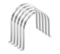 sourcing map Lot de 5 colliers de conduit de 7 7/8 pouces 200mm, collier de tuyau en U M200, sangle de tuyau rigide en acier inoxydable, support en forme de U avec deux trous pour la fixation de tuyau