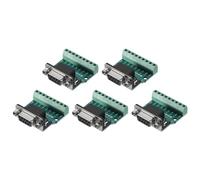 sourcing map Lot de 5 connecteurs D-sub DB9 femelle 9 broches femelle port série terminal breakout pour équipement mécanique ordinateur CNC