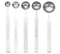 sourcing map Lot de 5 cuillères à mesurer simples en acier inoxydable 304 1/2 1 1-1/2 2-1/2 cuillère à café en acier inoxydable 304