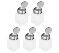sourcing map Lot de 5 distributeurs d'alcool de solvant de 120 ml pour dissolvant de vernis à ongles avec tête de pression en acier inoxydable pour solution d'acétone, blanc