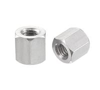 sourcing map Lot de 5 écrous d'accouplement hexagonaux en acier inoxydable 304 M6 x 1,0 10 mm de long