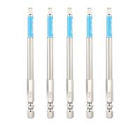 sourcing map Lot de 5 embouts de tournevis à choc hexagonaux 4 mm (H4.0) à tête plate magnétique avec tige hexagonale de 110 mm de long en acier chromé S2 pour outils électriques