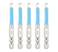 sourcing map Lot de 5 embouts de tournevis à choc hexagonaux 4 mm (H4.0) à tête plate magnétique avec tige hexagonale de 65 mm de long en acier chromé S2 pour outils électriques