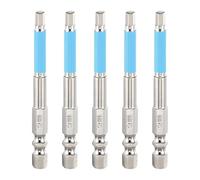 sourcing map Lot de 5 embouts de tournevis à choc hexagonaux 4 mm (H4.0) à tête plate magnétique avec tige hexagonale de 6,35 mm de long en acier chromé S2 pour perceuse électrique