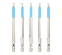 sourcing map Lot de 5 embouts de tournevis à choc hexagonaux 4 mm (H4.0) à tête plate magnétique avec tige hexagonale de 100 mm de long en acier chromé S2 pour outils électriques