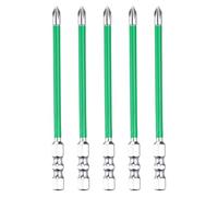 sourcing map Lot de 5 embouts de tournevis à percussion d'électricien FPH1 de 10,2 cm avec tige hexagonale S2 magnétique fendue Phillips pour disjoncteur à air électrique, argent/vert