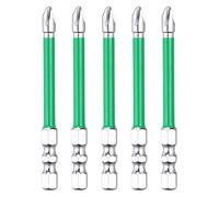sourcing map Lot de 5 embouts de tournevis à percussion d'électricien FPH2 de 7,6 cm avec tige hexagonale S2 magnétique fendue Phillips pour disjoncteur à air électrique, argent/vert