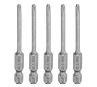 sourcing map Lot de 5 embouts de tournevis cruciformes PH2 à tige hexagonale 6,35 mm de long magnétique en acier S2 de qualité industrielle Tige de 3,5 mm