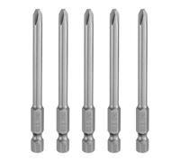 sourcing map Lot de 5 embouts de tournevis cruciformes PH2 à tige hexagonale de 80 mm de long magnétique en acier S2 de qualité industrielle Tige de 5 mm