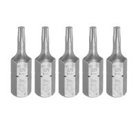 sourcing map Lot de 5 embouts de tournevis Torx 6,35 mm Tige hexagonale T9 Tête magnétique 2,5 cm de longueur en acier CR-V 6 points Forets de sécurité pour travaux de réparation Tournevis électrique