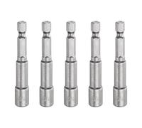 sourcing map Lot de 5 forets pour tourne-écrous 6,35 cm, douille 6,5 cm, tige hexagonale de 6,5 cm (165,1 cm) de long, douilles magnétiques à 6 points à changement rapide en acier CR-V pour perceuses
