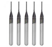 sourcing map Lot de 5 fraises à défoncer CNC - 0,8 mm x 6 mm - Tige de 0,8 mm - Revêtement diamant en carbure - Gaucher pour PCB - Fibre de plastique et bois