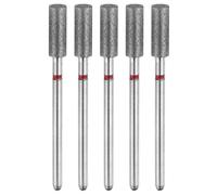 sourcing map Lot de 5 fraises diamantées de grain 200-230 - 4,2 mm - Tête cylindrique sphérique de 2,35 mm - Tige de 12 mm de long - Outil rotatif pour meulage du verre et céramique
