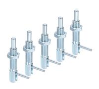 sourcing map Lot de 5 goupilles de piston d'indexation rétractables, M10 L, en acier au carbone, goupille de verrouillage télescopique avec écrou pour machines de construction navale