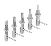 sourcing map Lot de 5 goupilles de piston d'indexation rétractables, M6 L, en acier inoxydable, loquet à ressort télescopique, goupille de verrouillage avec écrou pour machines de construction navale