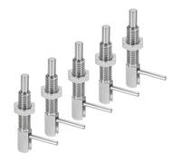 sourcing map Lot de 5 goupilles de piston d'indexation rétractables, M8 L, en acier inoxydable, loquet à ressort télescopique, goupille de verrouillage avec écrou pour machines de construction navale