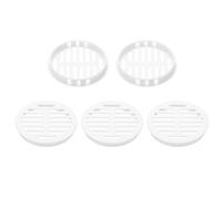 sourcing map Lot de 5 grilles d'aération rondes en plastique pour salle de bain, maison, bureau, cuisine, armoire, blanc