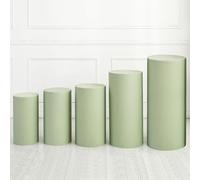 sourcing map Lot de 5 housses de support cylindriques en élasthanne vert clair pour décoration de fête, mariage, anniversaire, contient uniquement des housses de cylindre (tissu élastique)