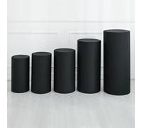 sourcing map Lot de 5 housses de support cylindriques noires en élasthanne pour décoration de fête, mariage, anniversaire, contient uniquement des housses de cylindre (tissu élastique)