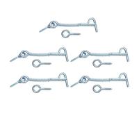 sourcing map Lot de 5 loquets à œillet pour crochet de cabine, 7,6 cm en fer plaqué zinc, loquet de sécurité avec vis de montage pour porte de fenêtre en bois et armoires