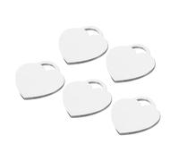 sourcing map Lot de 5 mini bracelets à breloques en forme de cœur en acier inoxydable argenté 3,1 x 3 cm pour loisirs créatifs, estampage en métal, fabrication de bijoux