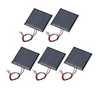 sourcing map Lot de 5 mini panneaux solaires 2 V 0,22 W 110 mA, petit panneau solaire polycristallin avec 2 câbles pour kit de matériaux de jouets électriques, chargeur, 44 mm x 44 mm