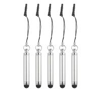 sourcing map Lot de 5 mini stylets rétractables en alliage d'aluminium pour tous les appareils à écran tactile Gris