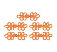 sourcing map Lot de 5 paires de boutons chinois en forme de grenouille orange à coudre pour manteaux, capes, pulls, costumes de mariée, 8,9 x 3,5 cm