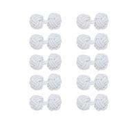 sourcing map Lot de 5 paires de boutons de manchette en tissu élastique avec nœud torsadé pour homme/femme Blanc