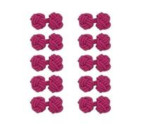 sourcing map Lot de 5 paires de boutons de manchette en tissu élastique avec nœud torsadé pour homme/femme - Rose rouge