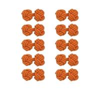 sourcing map Lot de 5 paires de boutons de manchette en tissu élastique avec nœud torsadé pour homme/femme - Orange vif