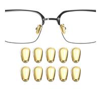 sourcing map Lot de 5 paires de coussinets de nez antidérapants en silicone pour lunettes de soleil - 5 mm d'épaisseur - Avec revêtement en silicone doré - Pour monture en plastique - Doré