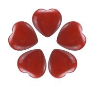 sourcing map Lot de 5 pierres naturelles en forme de cœur en quartz violet - Cadeaux pour équilibrer les soucis en vrac et la méditation, le stress, l'équilibre énergétique, rouge