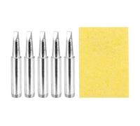 sourcing map Lot de 5 pointes à souder chauffées à l'intérieur 900 m avec éponge de nettoyage, kit d'accessoires de soudage de rechange pour station de soudure électrique (900M-T-3.2D)