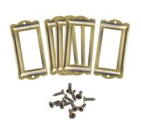 sourcing map Lot de 5 porte-étiquettes en métal, 85 x 40 mm, pour bureau, bibliothèque, tiroir, armoire, étagères, bronze vif