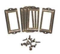 sourcing map Lot de 5 porte-étiquettes en métal, 85 x 40 mm, pour bureau, bibliothèque, tiroir, armoire, étagères, ton bronze