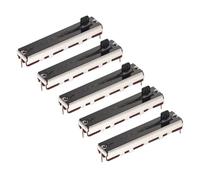 sourcing map Lot de 5 potentiomètres linéaires à glissière linéaire 3 broches B100K 45 mm (L) 30 mm Voyage 5 mm Poignée Fader Variable Résistances Variables Mélangeur Potentiomètre électronique pour